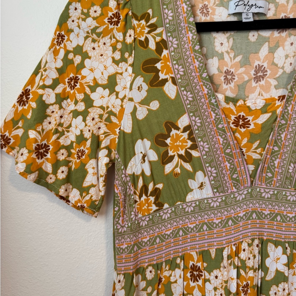 Green floral dress